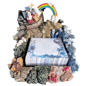 Noah's Ark Figurine Memo Holder Rainbow Animals Religious‎ Decor